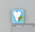 BEAU VERRE ART "White Heart Fused Glass Needle Minder"  Magnet  Needleminder  One-of-a-Kind  Handcrafted by Kelly 7263