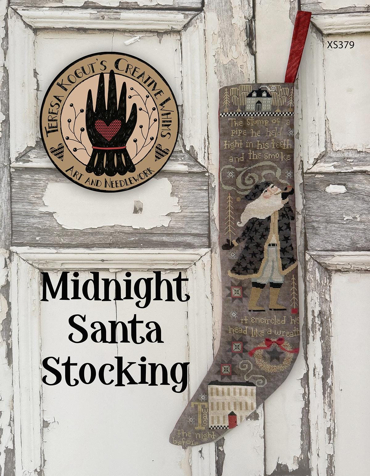 TERESA KOGUT Creative Whims "Midnight Santa Stocking"  Counted Cross Stitch Pattern  Nashville Needlework Market 2026, Pattern Only
