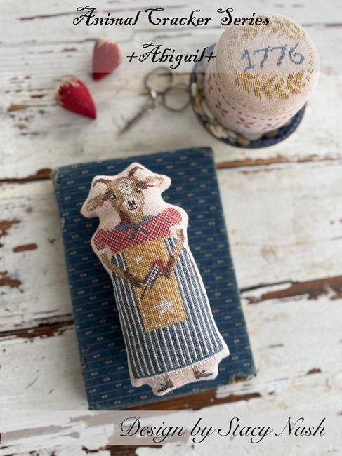 STACY NASH DESIGNS "Animal Crackers Series - Abigail" Counted Cross Stitch Pattern, Patriotic, 250th Anniversary Celebration, Pattern Only