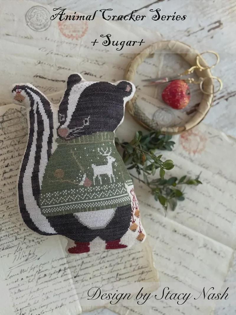 STACY NASH DESIGNS "Animal Crackers Series - Sugar" Counted Cross Stitch Pattern, Chart, Pattern Only