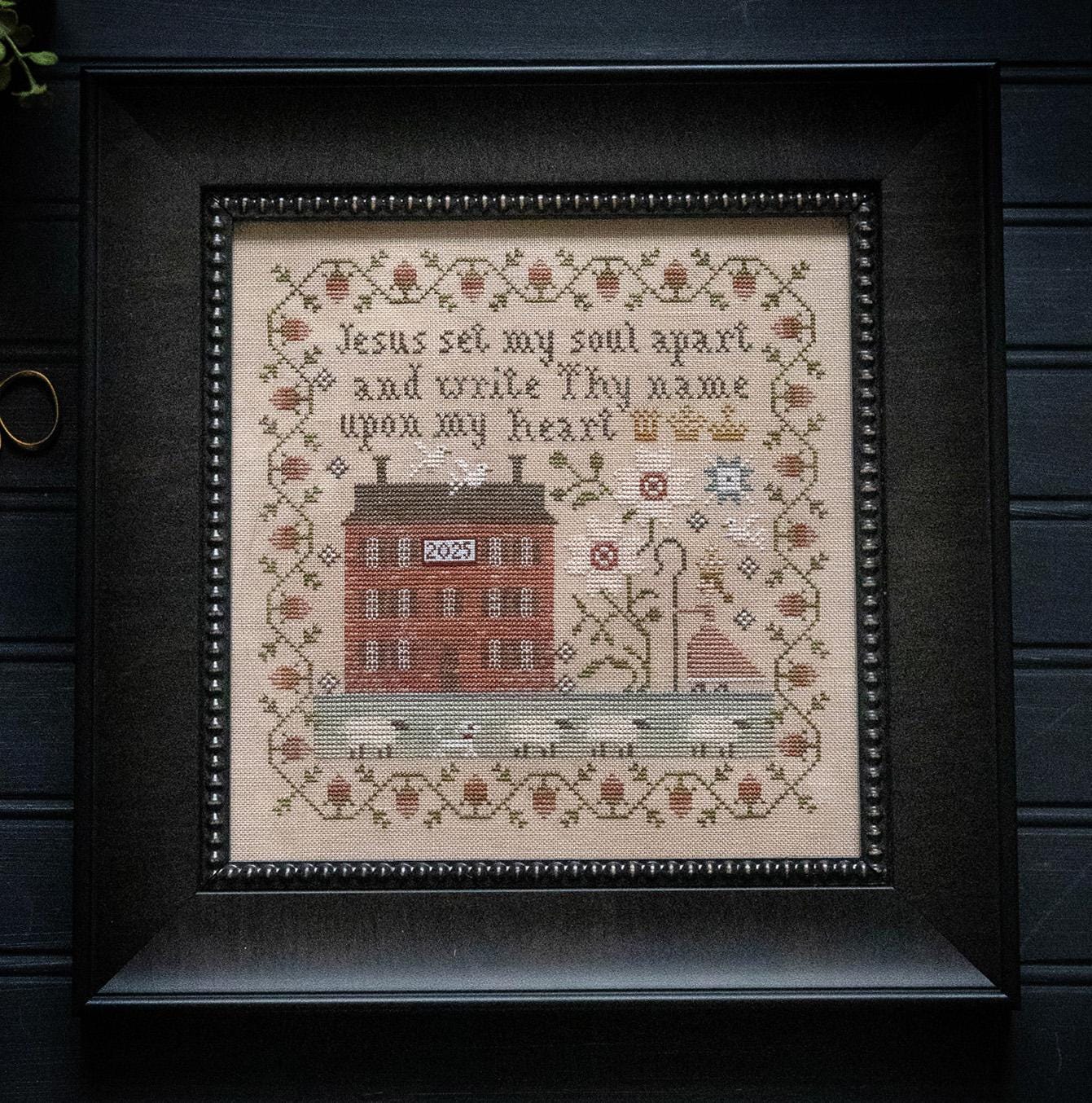 PLUM STREET SAMPLERS "Upon My Heart"  Counted Cross Stitch Pattern  Sampler, Liberty, American, Paper Pattern