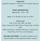 PLUM STREET SAMPLERS "Happy Day"  Counted Cross Stitch Pattern  Sampler, Americana, Nashville Market Release 2026, Pattern Only