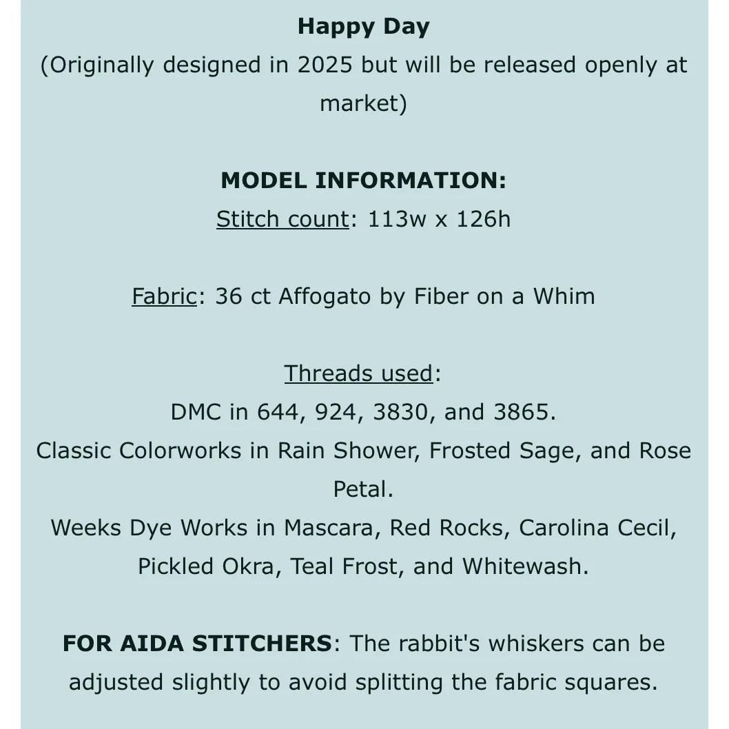 PLUM STREET SAMPLERS "Happy Day"  Counted Cross Stitch Pattern  Sampler, Americana, Nashville Market Release 2026, Pattern Only
