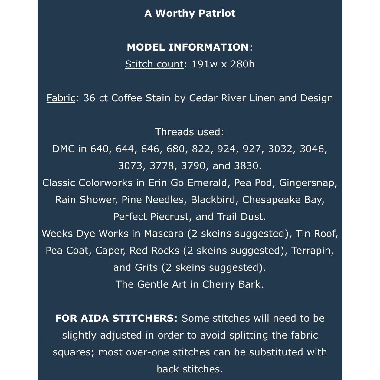 PLUM STREET SAMPLERS "A Worthy Patriot"  Counted Cross Stitch Pattern  Sampler, Americana, Nashville Market Release 2026, Pattern Only