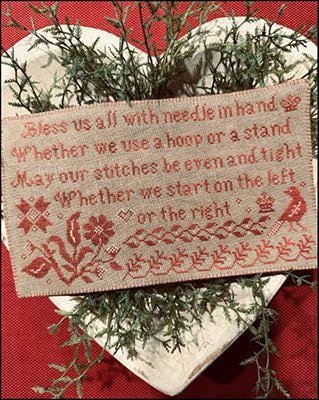 The SCARLETT HOUSE "A Stitcher's Prayer"  Counted Cross Stitch Pattern  Sampler, Pattern Only