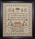 The SCARLETT HOUSE "Elizabeth Taylor 1875"  Counted Cross Stitch Pattern  Sampler, Pattern Only