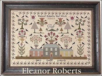 The SCARLETT HOUSE "Eleanor Roberts"  Counted Cross Stitch Pattern  Sampler, Pattern Only