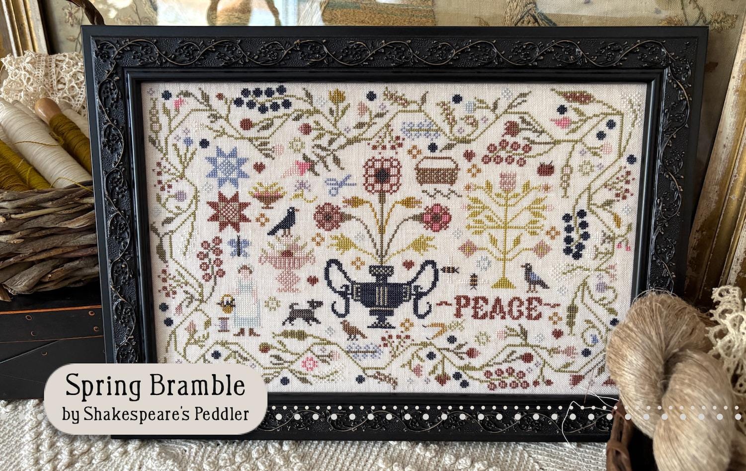 SHAKESPEARE'S PEDDLER "Spring Bramble" Counted Cross Stitch Chart, Nashville Needlework Market 2026, Pattern Only