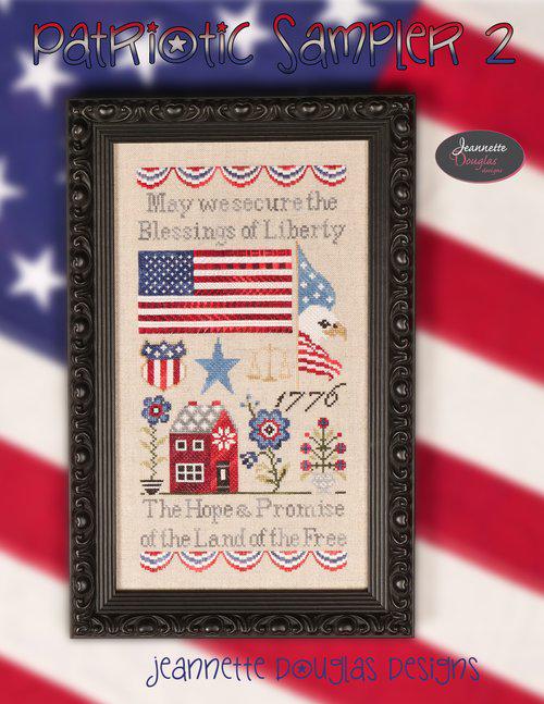 JEANNETTE DOUGLAS DESIGNS "Patriotic Sampler 2", Nashville Needlework Market 2026, Counted Cross Stitch Pattern, Chart, Pattern Only