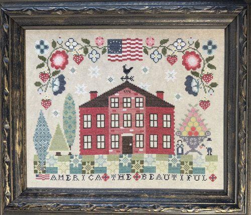 Running with Needles & Scissors "America The Beautiful"  Counted Cross Stitch Pattern Patriotic  Nashville Market 2026  Pattern Only*