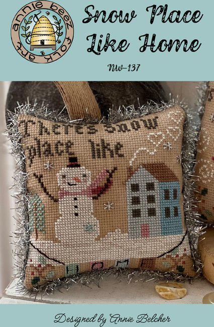 ANNIE BEEZ Folk Art "Snow Place Like Home" Counted Cross Stitch Pattern, Chart, Christmas, Nashville Needlework Market 2026, Pattern Only
