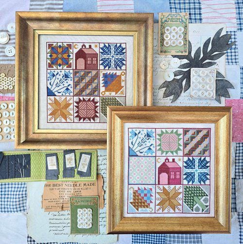 KATHY BARRICK "Quilt Squares" Counted Cross Stitch Pattern, Pattern Only