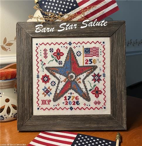THE CALICO CONFECTIONERY "Barn Star Salute" Counted Cross Stitch Pattern, Chart, Patriotic, 4th of July, Pattern Only