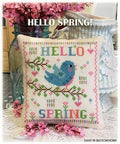 THE CALICO CONFECTIONERY "Hello Spring" Counted Cross Stitch Pattern, Chart, Spring, Bunny, Easter Basket, Pattern Only