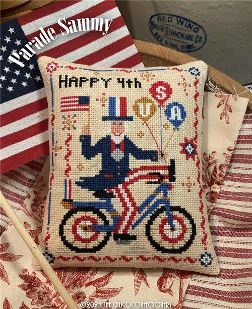 THE CALICO CONFECTIONERY "Parade Sammy" Counted Cross Stitch Pattern, Chart, Patriotic, 4th of July, Pattern Only