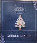 KINGSLAND NEEDLE MINDER ~ Christmas Tree Needle Minder, Needle Dock, Cubic Zirconia, Enamel, Magnet, Needle Garage, Needleminder