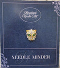 KINGSLAND NEEDLE MINDER ~ Small Green Eyed Leopard Needle Minder, Needle Dock, Canvas Magnet, Needle Garage, Needleminder