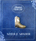 KINGSLAND NEEDLE MINDER ~ White Cowboy Boot Needle Minder, Needle Dock, Canvas Magnet, Needle Garage, Needleminder