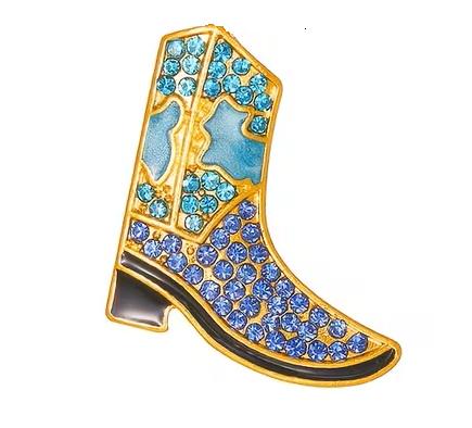 KINGSLAND NEEDLE MINDER ~ Blue Cowboy Boot Needle Minder, Needle Dock, Canvas Magnet, Needle Garage, Needleminder