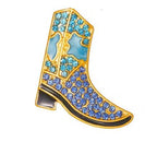 KINGSLAND NEEDLE MINDER ~ Blue Cowboy Boot Needle Minder, Needle Dock, Canvas Magnet, Needle Garage, Needleminder