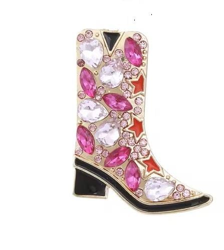 KINGSLAND NEEDLE MINDER ~ Fantastic Pink Western Cowboy Boot Needle Minder, Needle Dock, Canvas Magnet, Needle Garage, Needleminder