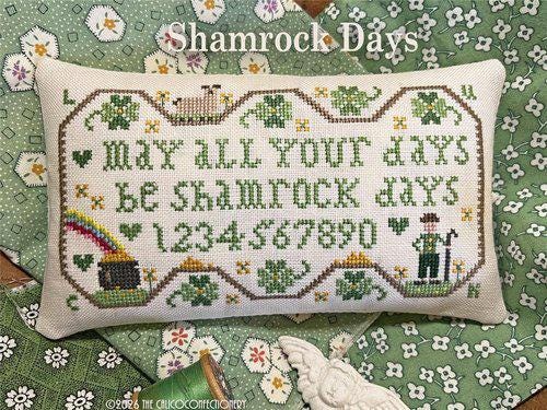 THE CALICO CONFECTIONERY "Shamrock Days" Counted Cross Stitch Pattern, St. Paddy's, Chart, Spring, Pattern Only