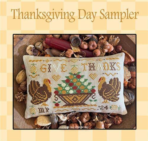 THE CALICO CONFECTIONERY "Thanksgiving Day Sampler" Counted Cross Stitch Pattern, Chart, Fall, Turkey, Pattern Only