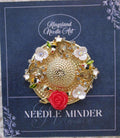 KINGSLAND NEEDLE MINDER ~ Glam Flower Hat Needle Minder, Needle Dock, Swarovski Crystal Enamel Magnet, Needle Garage, Needleminder