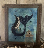 THE PRIMITIVE HARE "Cosmic Mermaid" Counted Cross Stitch Pattern, Chart, Pattern Only