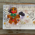 Set of 2 Lampwork Gingerbread Man Beads 28mm, Glass Gingerbread Men