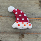 Lampwork Santa Hat Bead, 1 Glass Holiday Santa Hat, Great for Garland, Christmas