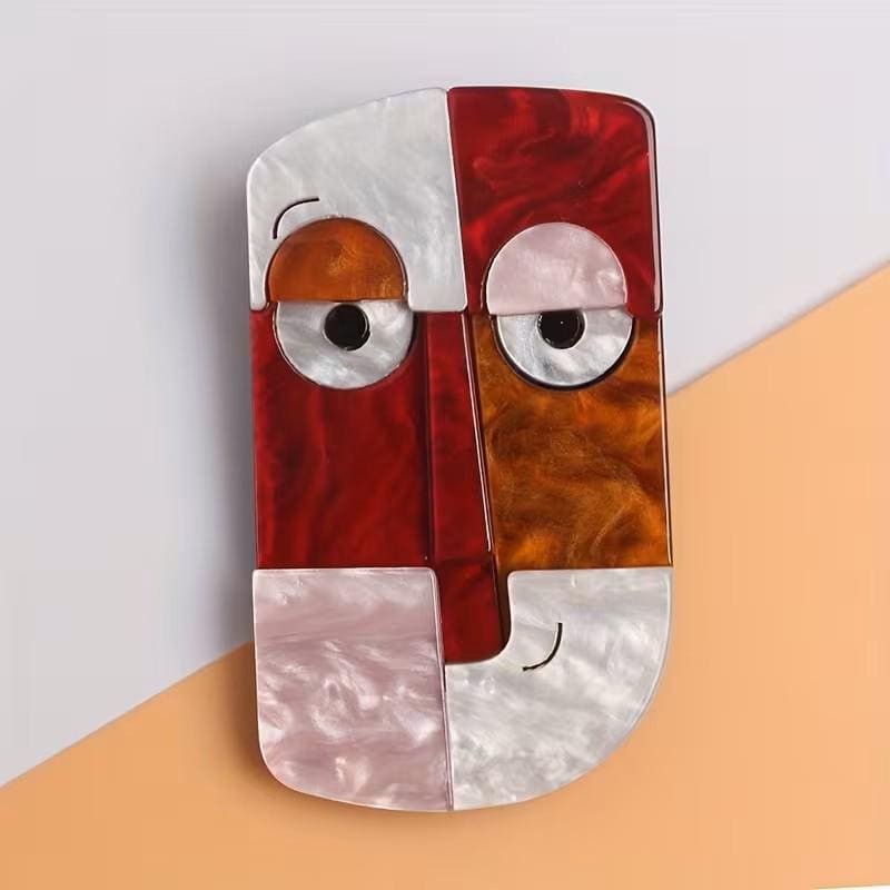 KINGSLAND NEEDLE MINDER ~ Abstract face Acrylic Needle Minder, Needle Dock, Multi-Dimensional, Neodymium Magnet, Needle Garage