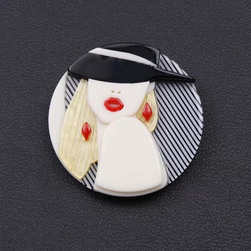 KINGSLAND NEEDLE MINDER ~ Fashionista Girl Acrylic Needle Minder, Needle Dock, Multi-Dimensional, Magnet, Needleminder