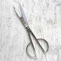 Brooklyn Haberdashery “Flat Handled Scissors 7.5" Nickel-Plated Steel Blades, Sharp Edge, Made In Italy