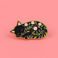 KINGSLAND NEEDLE MINDER ~ Sleeping Black Cat Needle Minder, Needle Dock, Enamel, Magnet, Needle Garage, Needleminder