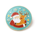 KINGSLAND NEEDLE MINDER ~ Santa & Reindeer Needle Minder, Needle Dock, Enamel, Magnet, Needle Garage, Needleminder