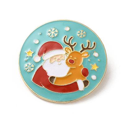 KINGSLAND NEEDLE MINDER ~ Santa & Reindeer Needle Minder, Needle Dock, Enamel, Magnet, Needle Garage, Needleminder