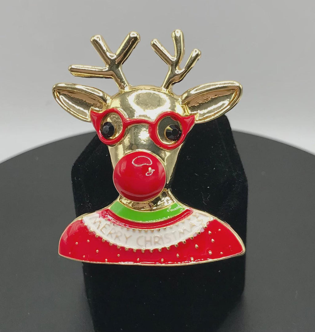 KINGSLAND NEEDLE MINDER ~ Rudolf Red Nose Reindeer Needle Minder, Needle Dock, Needle Nanny, Canvas Magnet, Needle Garage, Needleminder