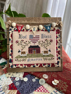 ANNIE BEEZ Folk Art "Americana Sheep" Counted Cross Stitch Pattern, Patriotic, 2026 Nashville Market Release, Chart, Pattern Only