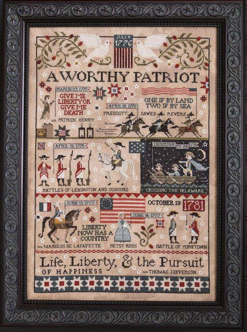 PLUM STREET SAMPLERS "A Worthy Patriot"  Counted Cross Stitch Pattern  Sampler, Americana, Nashville Market Release 2026, Pattern Only
