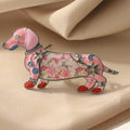 Pink Dachshund Dog Needle Minder, Enamel Stitching Accessory, Magnetic Needle Holder