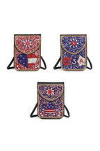 ARTISAN BEADED CROSSBODY (Or Clutch)  Bag  Gorgeous Beading  Celebrate 4th of July  Detachable Strap  Accessory Bag  7"x 5"