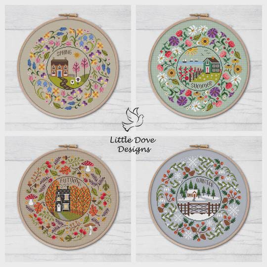 LITTLE DOVE DESIGN "Seasonal Circles Collection - Summer" Counted Cross Stitch Pattern, 2025 Needlework Marketplace Release, Pattern Only