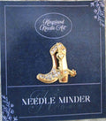 KINGSLAND NEEDLE MINDER ~ Gold Cowboy Boot Needle Minder, Needle Dock, Canvas Magnet, Needle Garage, Needleminder