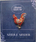 KINGSLAND NEEDLE MINDER ~ Rooster Needle Minder, Needle Dock, Needle Nanny, Swarovski Crystal Enamel Magnet, Needle Garage, Needleminder