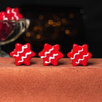 22X19MM Red Star Glass Beads 5 Pcs Star Beads Xmas Beads