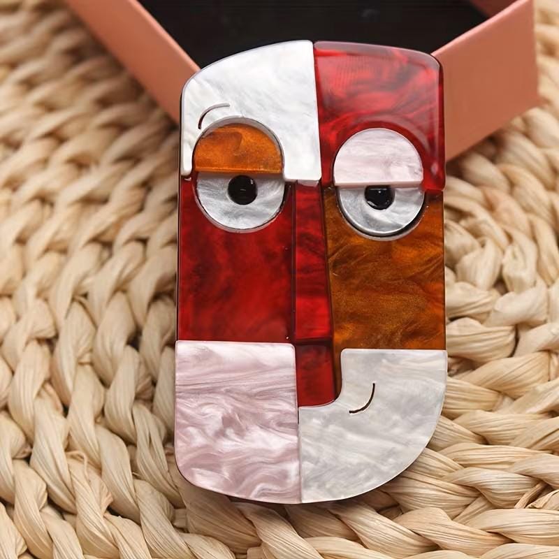 KINGSLAND NEEDLE MINDER ~ Abstract face Acrylic Needle Minder, Needle Dock, Multi-Dimensional, Neodymium Magnet, Needle Garage