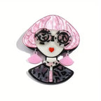 KINGSLAND NEEDLE MINDER ~ Fashionista Girl Acrylic Needle Minder, Needle Dock, Multi-Dimensional, Magnet, Needleminder