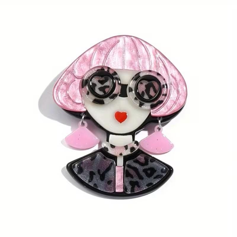 KINGSLAND NEEDLE MINDER ~ Fashionista Girl Acrylic Needle Minder, Needle Dock, Multi-Dimensional, Magnet, Needleminder