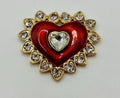 KINGSLAND NEEDLE MINDER ~ Valentine's Day Red Heart Needle Minder, Needle Dock, Swarovski Crystal Enamel, Magnet, Needle Garage